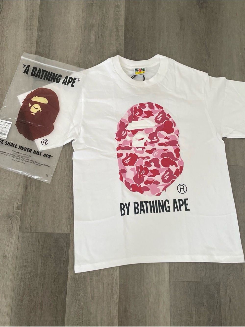 Camo abc pink Bape tee